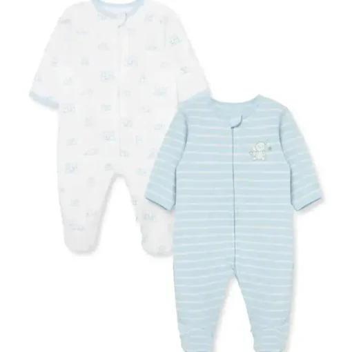 Little Me - 2Pk Baby Boy Wonder Footies Azul