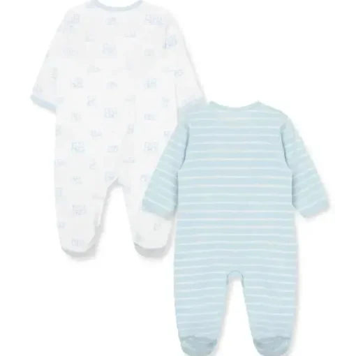 Little Me - 2Pk Baby Boy Wonder Footies Azul