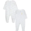 Little Me - 2Pk Baby Footies Ducks White