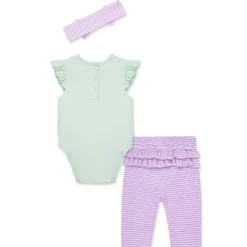 Little Me - 3Pk Baby Girl Bee Happy Bodysuit & Pant Set