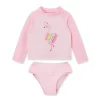Little Me - 2Pk Baby Girl Flamingo Manga Longa Rashguard Rosa