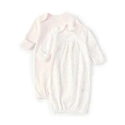 Little Me - 2Pk Baby Girls Manga Longa Vestido Sólido/Estampado