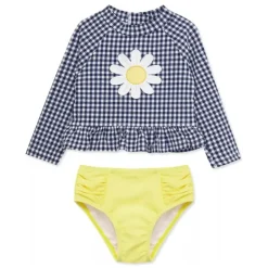 Little Me - 2Pk Baby Girls Gingham Rashguard Swim Set