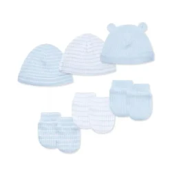 Little Me - 6Pk Baby Snuggly Hat and Mitten Set