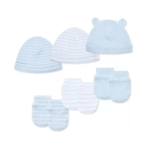 Little Me - 6Pk Baby Snuggly Hat and Mitten Set