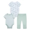 Little Me - 3Pk Dino Baby Bodysuit & Pant Set, Green