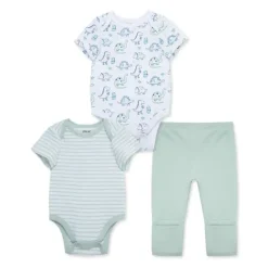 Little Me - 3Pk Dino Baby Bodysuit & Pant Set, Green