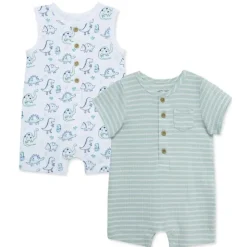 Little Me - 2Pk Dino Baby Romper Blue