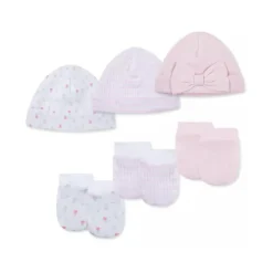 Little Me - 6Pk Girls Tulips Hat and Mitten Set