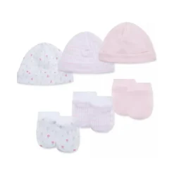 Little Me - 6Pk Girls Tulips Hat and Mitten Set