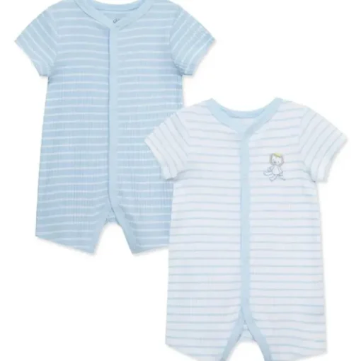 Little Me - 2Pk Safari Baby Boy Romper Blue