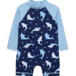 Little Me - Shark Long Sleeve Rashguard Suit