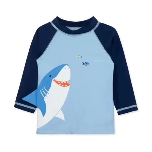Little Me - Shark Long Sleeve Rashguard, Blue