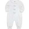 Little Me - Silver Hearts Footie, Marfim