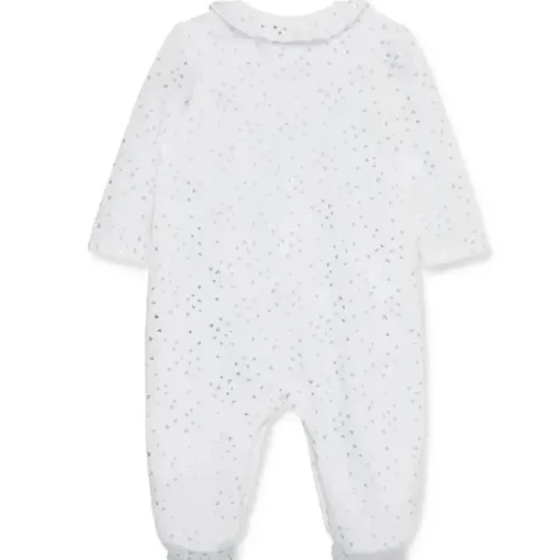 Little Me - Silver Hearts Footie, Marfim