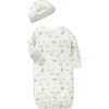 Little Me - Vestido e Chapéu de Dinos Pequenos, Estampa Branca, 0/3M