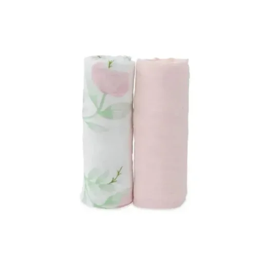 Little Unicorn - 2Pk Deluxe Musseline Swaddle, Blush Peony
