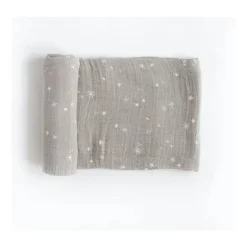 Little Unicorn - Swaddle de musselina de algodão simples, flocos de neve