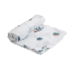 Little Unicorn - Swaddle de musselina de algodão simples, potes de espinhos