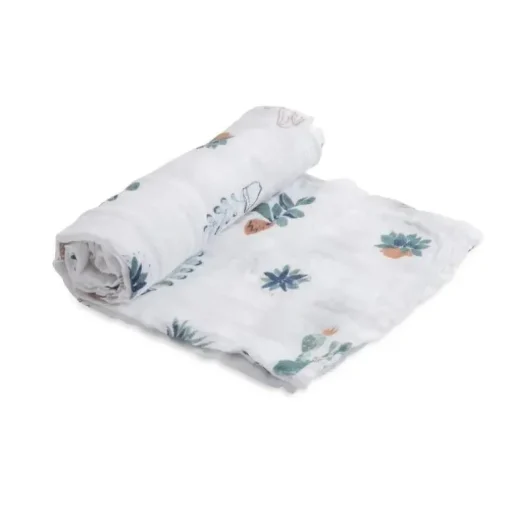 Little Unicorn - Swaddle de musselina de algodão simples, potes de espinhos
