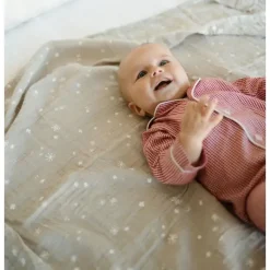 Little Unicorn - Swaddle de musselina de algodão simples, flocos de neve