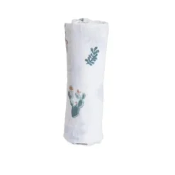 Little Unicorn - Swaddle de musselina de algodão simples, potes de espinhos