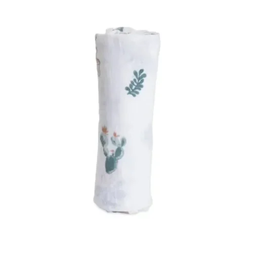 Little Unicorn - Swaddle de musselina de algodão simples, potes de espinhos
