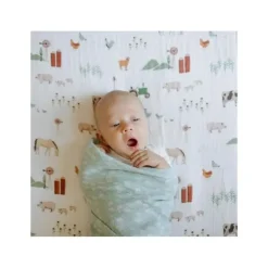Little Unicorn - Swaddle de musselina de algodão simples, campo enevoado