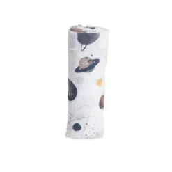 Little Unicorn - Swaddle de musselina de algodão simples, planetário