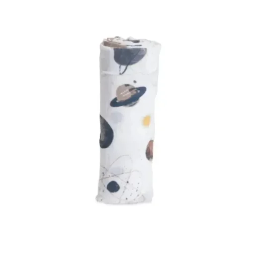 Little Unicorn - Swaddle de musselina de algodão simples, planetário