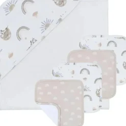 Living Textiles - Conjunto de presente para banho Rainbow Sloth 5Pk