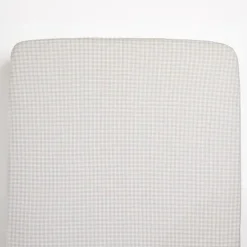 Living Textiles - Cotton Jersey Fitted Sheet, Cream Gingham