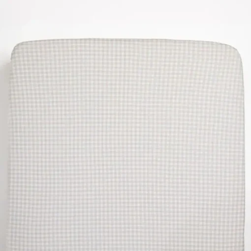 Living Textiles - Cotton Jersey Fitted Sheet, Cream Gingham