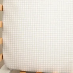 Living Textiles - Cotton Jersey Fitted Sheet, Cream Gingham