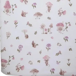 Living Textiles - Cotton Jersey Fitted Sheet, Mushroom House