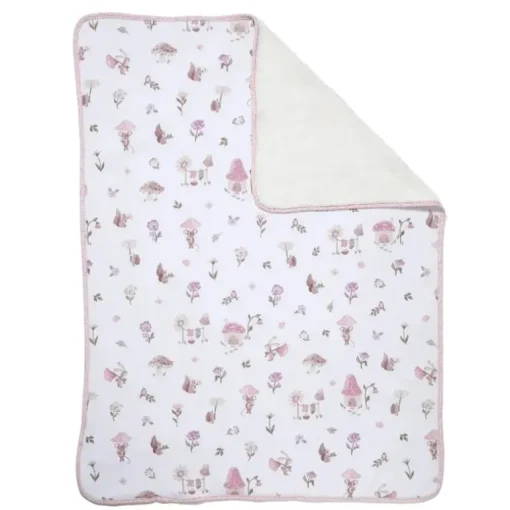 Living Textiles - Jersey Sherpa Blanket, Mushroom House