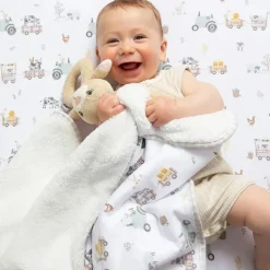 Living Textiles - Jersey Sherpa Blanket, Tractor Ride