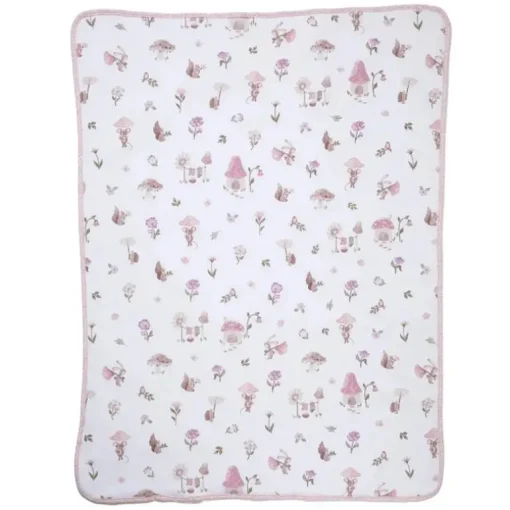 Living Textiles - Jersey Sherpa Blanket, Mushroom House
