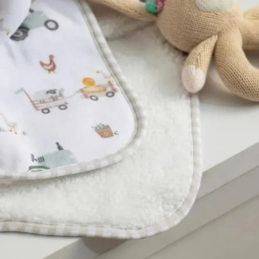 Living Textiles - Jersey Sherpa Blanket, Tractor Ride