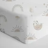 Living Textiles - Lençol de berço 100% algodão Jersey, Rainbow Sloth