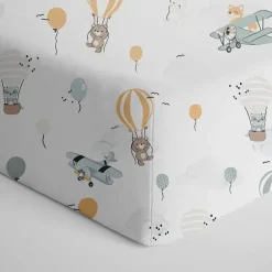 Living Textiles - Lençol de berço 100% algodão Jersey, para cima e para cima