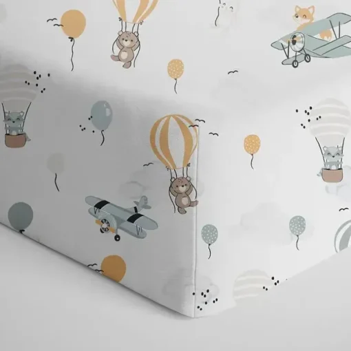 Living Textiles - Lençol de berço 100% algodão Jersey, para cima e para cima
