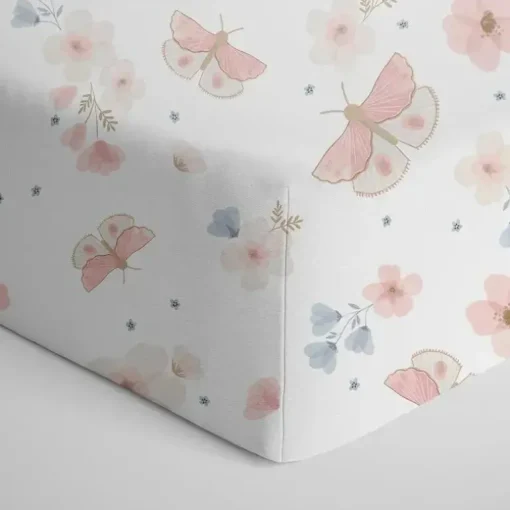 Living Textiles - Lençol de berço 100% algodão Jersey, Fly Away