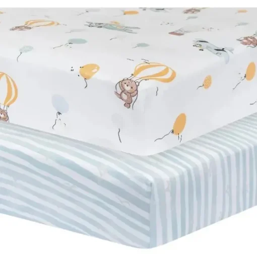 Living Textiles - Lençol de berço 100% algodão Jersey, para cima e para cima