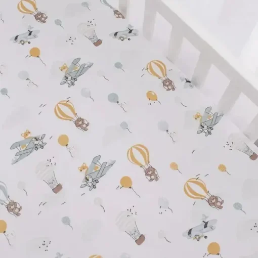 Living Textiles - Lençol de berço 100% algodão Jersey, para cima e para cima