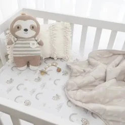 Living Textiles - Lençol de berço 100% algodão Jersey, Rainbow Sloth