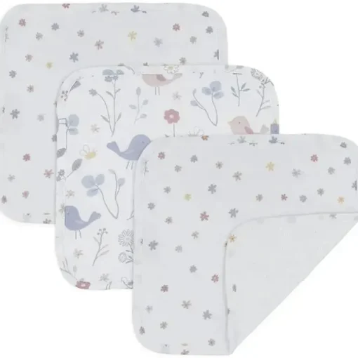 Living Textiles - Panos de lavagem de musselina Sweet Tweet 3Pk