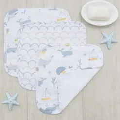 Living Textiles - Panos de lavagem de musselina Whale Of A Time 3Pk