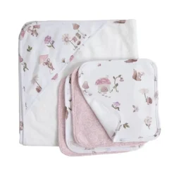 Living Textiles - 5Pc Bath Gift Set,- Mushroom House
