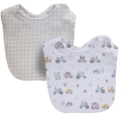 Living Textiles - 2Pk Bib Set, Tractor Ride